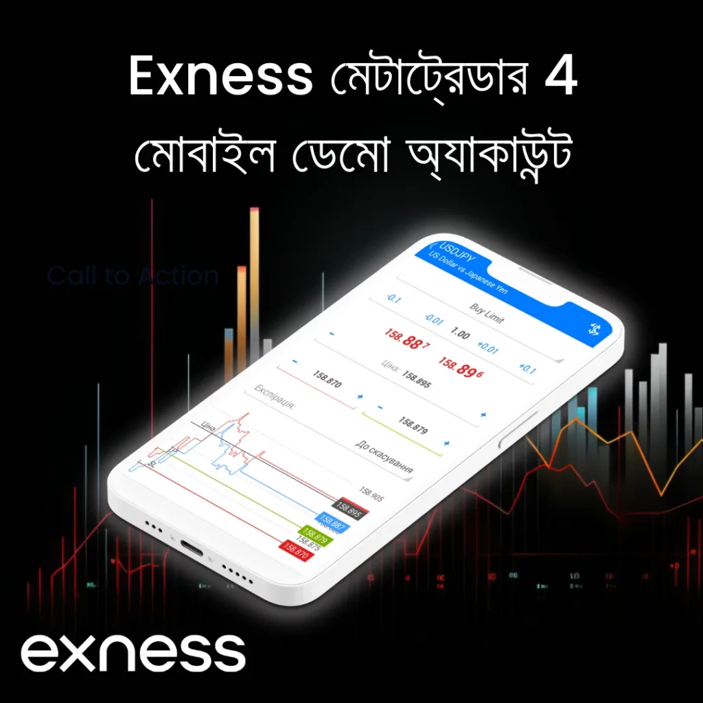 Exness MT4 মোবাইলে ডেমো ট্রেডিং